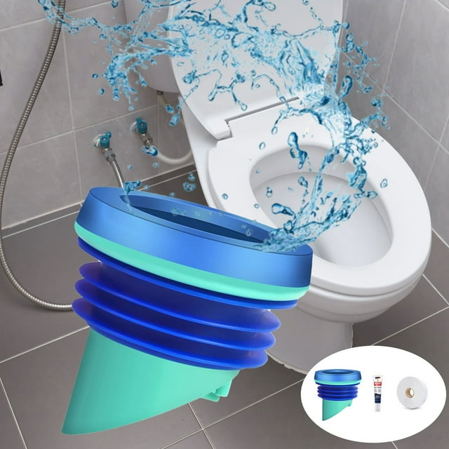 Xihbxyly Junta de Sellado Multifunción para Inodoro, Antiolores y Antifugas, Barrera Antiinsectos, Protección para El Baño, Ambiente Higiénico y Fresco, Material Duradero, Tamaño 125 X 125 Mm, Azul
