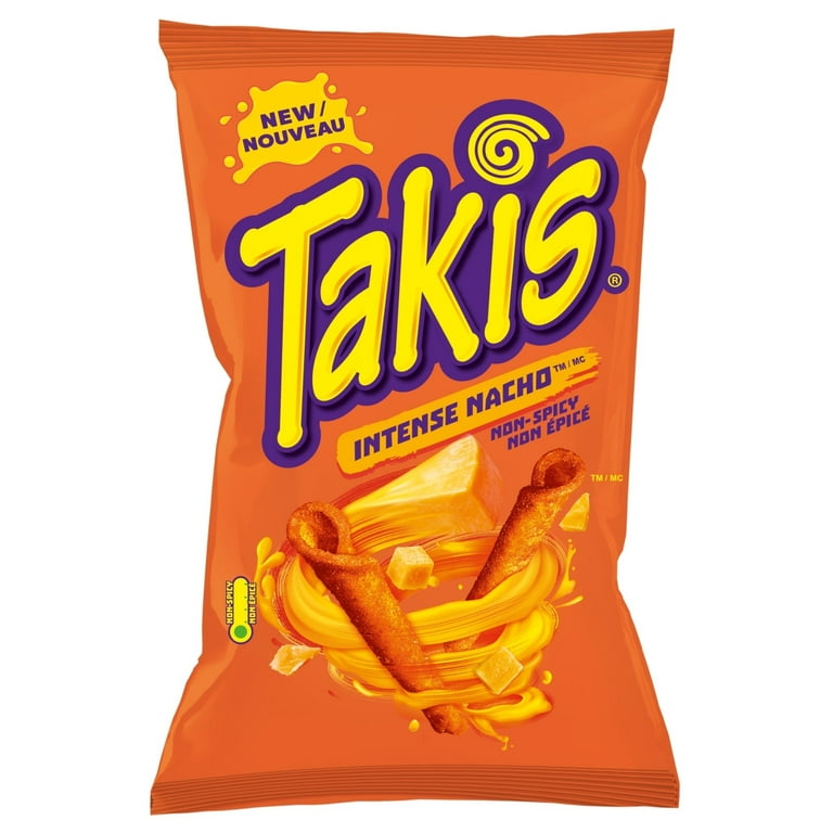Takis Intense Nacho Non-Spicy Rolled Tortilla Chips, 260g/9.1 oz