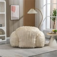 thumbnail image 3 of CRO Decor Modern Comfortable Faux Fur Bean Bag Chair Lazy Sofa with Beige, 3 of 9