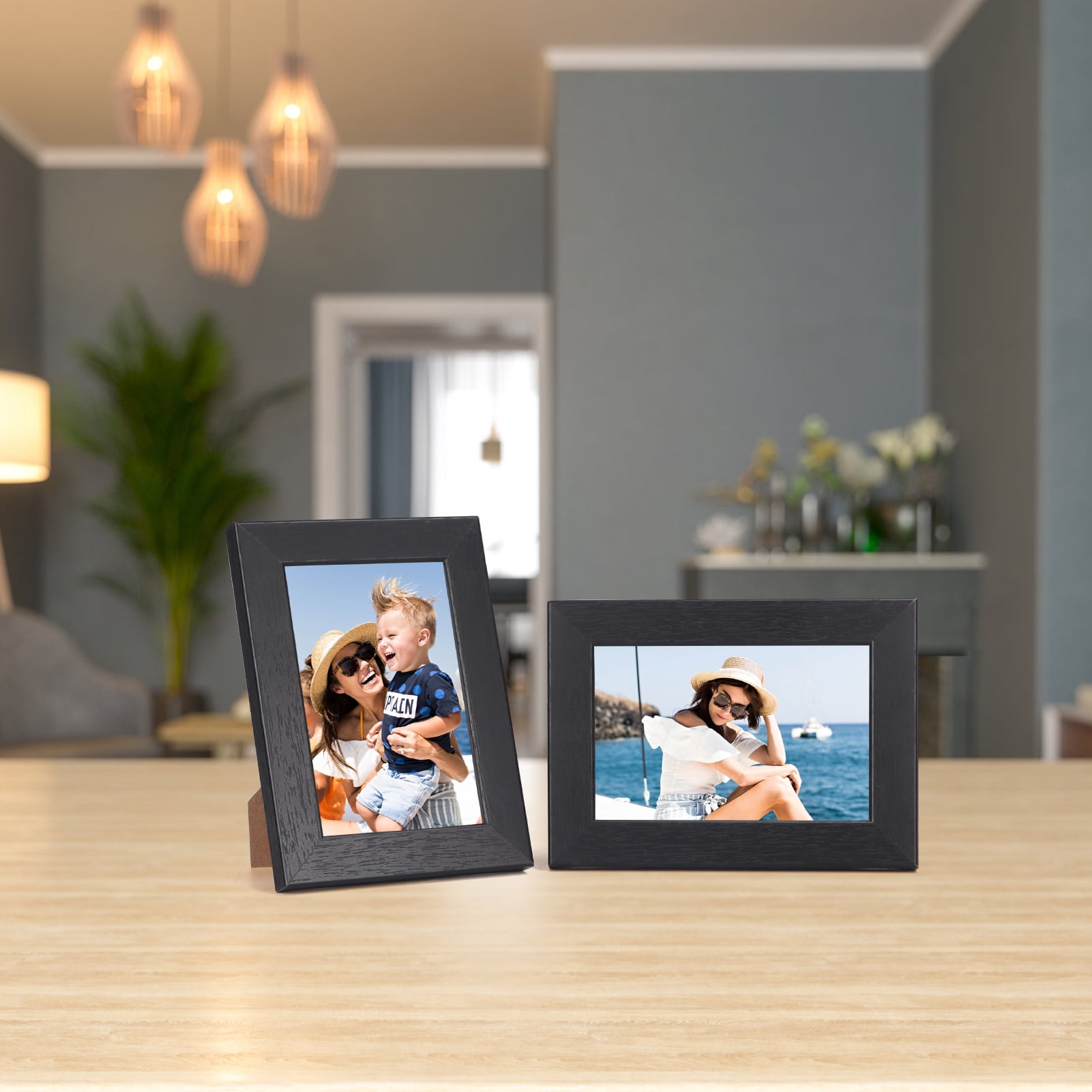 Giftgarden 4x6 Picture Frame Set of 7, Black 4 by 6 Photo Frames for Wall and Tabletop Display