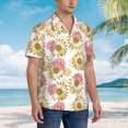 thumbnail image 5 of Goofa Sunflowers Hawaiian Shirt for Men, Unisex Summer Beach Casual Short Sleeve Button Down Shirts,Aloha Tropical Floral print shirt-, 5 of 9