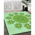 thumbnail image 3 of Ahgly Tapis Rond Lavable en Machine Intérieur Transitionnel Vert Clair, 8 Pieds Rond, 3 of 7