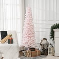 thumbnail image 2 of HOMCOM Snow Flocked Pencil Christmas Tree Slim Artificial Christmas Tree, 2 of 10