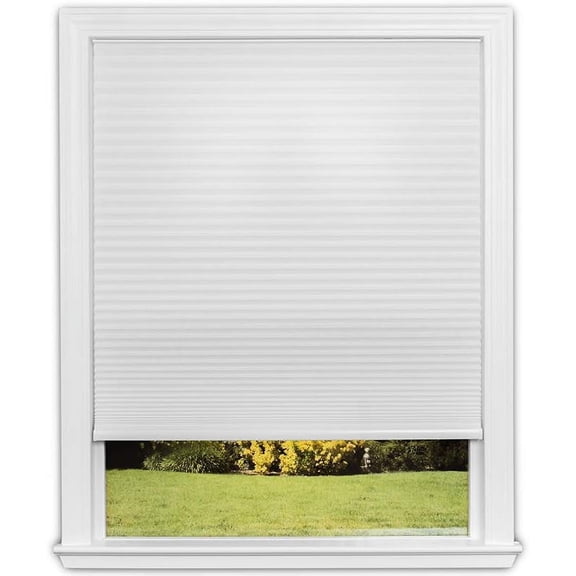 Redi Shade Easy Lift No Tools Trim-at-Home Cordless Cellular Light Filtering Shade White, 60" x 64"