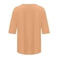 thumbnail image 6 of Yigetop Womens 3/4 Sleeve Tops! Women's Half Sleeve T Shirt Crew Neck Summer T Shirt Lightweight Plain Top Basic Tops 3/4 Sleeve T Shirts for Women orange M, 6 of 6