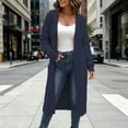 thumbnail image 5 of cocolona Womens Cable Knit Long Sweater Cardigan Loose Casual Hooded Long Sleeve Sweater Solid Color Trendy Fall Tunic Cardigan, 5 of 5