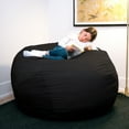 thumbnail image 4 of Big Joe Fuf 5Ft Oversized Foam Bean Bag Chair for Kids, Teens, Adults, Onyx Lenox, Durable Woven Polyester, 5 foot Large Reading and Gaming Seat, 4 of 7