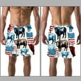 thumbnail image 3 of luoweisi Men's Beach Shorts Quick Dry Swim Trunks with Mesh Lining American Flag and Animals L, 3 of 5