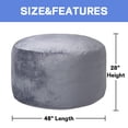 thumbnail image 3 of Yeshouse Sillón tipo puf, puf gigante de 1,20 m para adultos y adolescentes, puf relleno de espuma con funda de terciopelo, gran puf redondo y suave, sofá tipo puf para sala de estar, 3 of 7