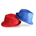 thumbnail image 2 of Sombrero de jazz TANGJMXG con lentejuelas brillantes y LED 58 cm, 2 of 4