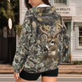 thumbnail image 3 of Uorisanigo Camo Hunting Deer Womens Oversized Hoodies Sweatshirts Slight Stretch Womens Loose Zipper Sweatshirt Comfortable Fashion Oversized Tops Clothes Size S, 3 of 7
