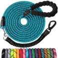 thumbnail image 1 of Long Dog Leash 15 FT: Heavy Duty Rope Leashes for Dogs Training with Swivel Lockable Hook Reflective Threads Bungee and Padded Handle - Dog Lead for Large Small Medium Dogs Outside Walking Hiking Blue, 1 of 6