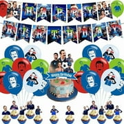 WEEKS Soccer 2023 Theme Birthday Banner, Cake Topper, Latex Balloons for Kids Party Supplies