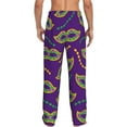 thumbnail image 3 of Disketp Carnival Masks And Beads Men'S Pajama Pants - Ultra Soft Fleece Sleep And Lounge Pants (Size: S-Xxl), 3 of 9