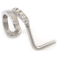 thumbnail image 5 of Surgical Steel Nose Ring 20  18 Gauge 1/4" L Bend With CZ Double Hoop, 5 of 10