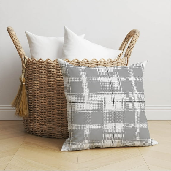Billy Tartan Grey Throw Pillow