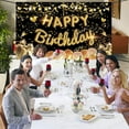 thumbnail image 4 of Happy Birthday Backdrop Banner Black Gold Happy Birthday Poster Photo Booth Background for Men Women Birthday Anniversary Party Decoration Supplies, 4 of 5
