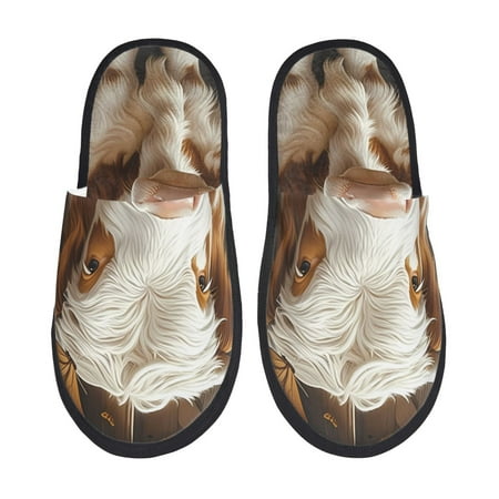 Balery Rustic Cow Butterflies Champagne Slient Indoor Furry Fleece Comfort House Shoes Soft Non-Slip Home Shoes Cotton slippers House Slippers-- Medium