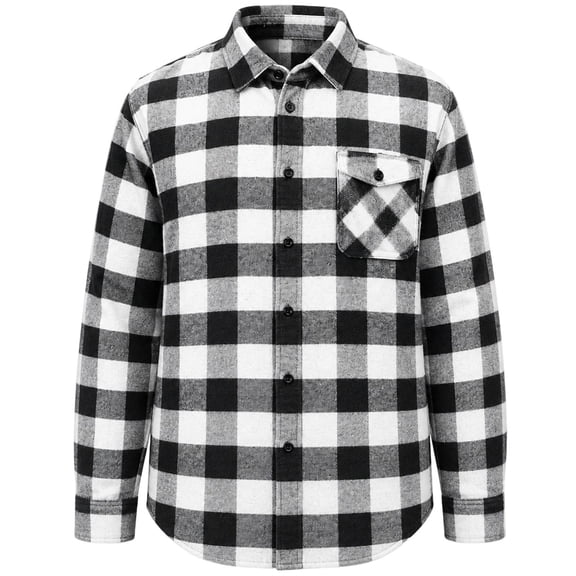 Hiijoy Girls Plaid Shirt Fall Long Sleeve Button Down Tops Collared Chest Pocket Shirt