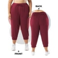 thumbnail image 4 of SHOWMALL Womens Plus Size Joggers Pants Casual Active Capri Sweatpants with Drawstring Pockets Burgundy 3X, 4 of 5