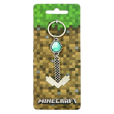Minecraft Pickaxe & Diamond Keychain