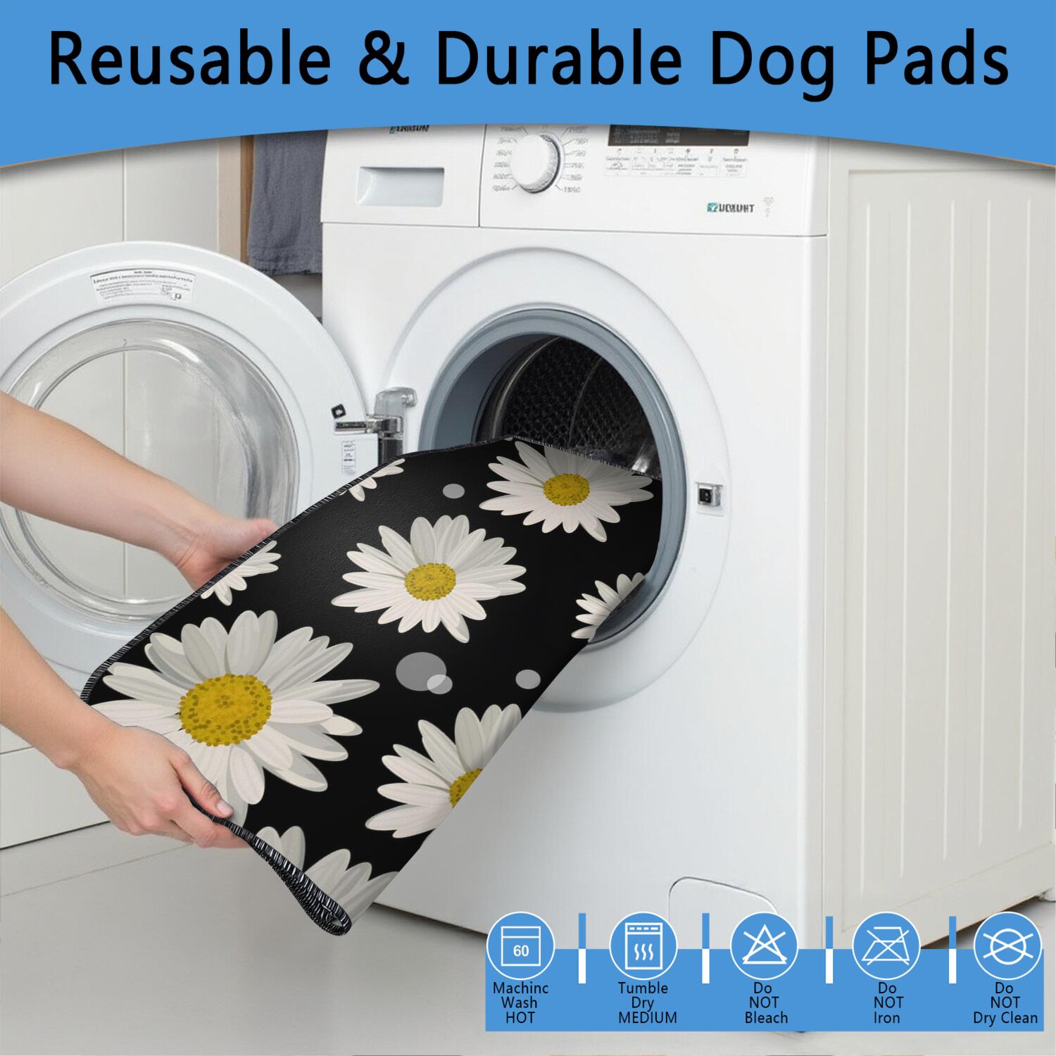 Washable Dog Relief Pads 24x35 Inch 2-Pack, Super Absorbent Reusable Pet Training Mats with Leak-Proof Lining for Protection of Furniture & Floors