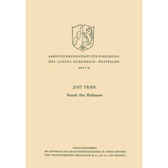 Arbeitsgemeinschaft Für Forschung Des La Versuch Über Flußnamen, Book 88, (Paperback)