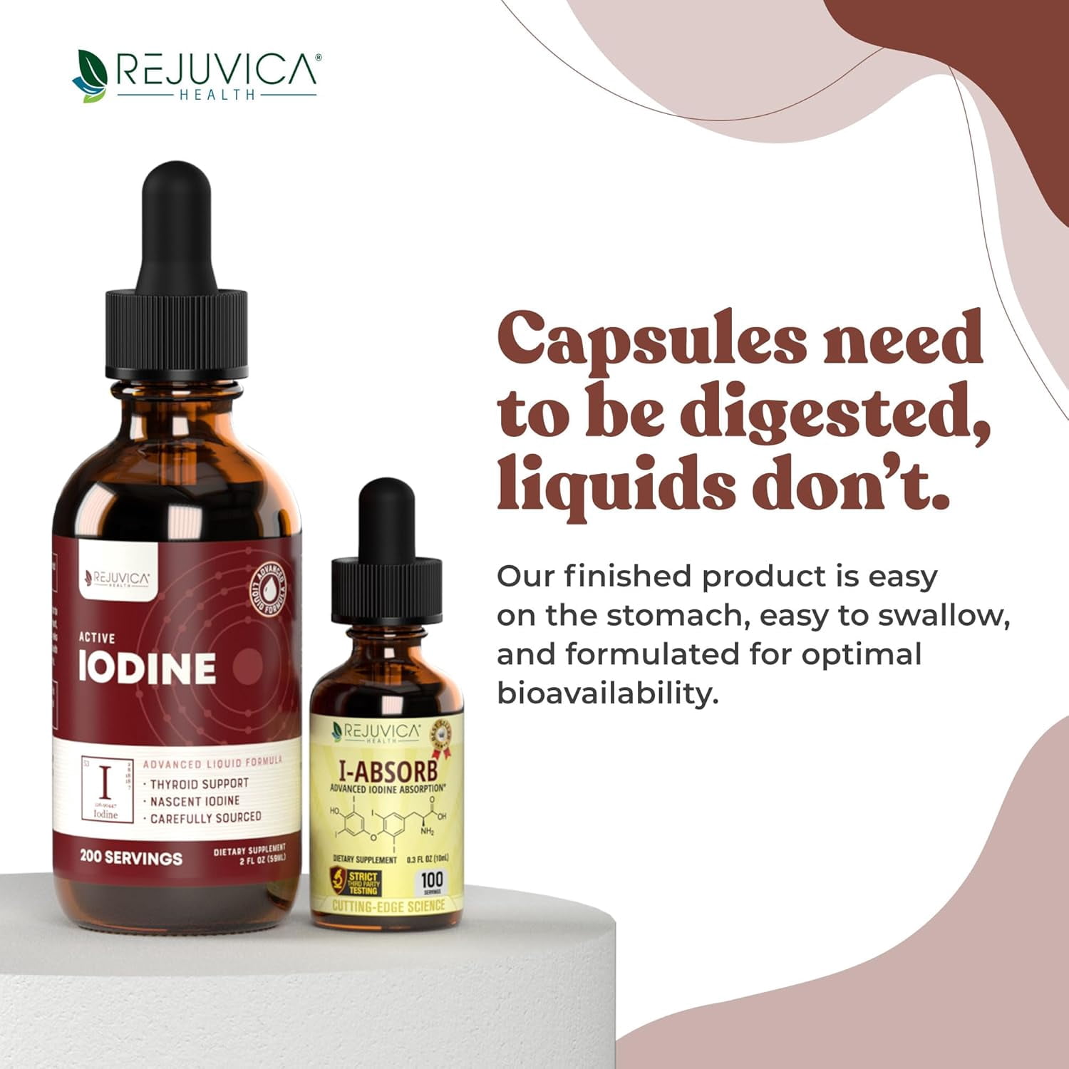 Active Iodine + iAbsorb Bundle - Nascent Iodine Drops - Liquid Delivery - Supports Healthy Energy, Vitality & Iodine Levels