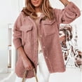 thumbnail image 3 of HTNBO Women's Fluffy Faux Sherpa Shacket Button Down Oversized Warm Jacket, 3 of 6