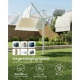 thumbnail image 5 of Retractable Outdoor Umbrella Drying Rack-Height Adjustable,164 ft Long Clothesline Holds 5 Laundry Loads,Silver & Green., 5 of 7