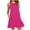 Hot Pink, variant on Dresses for Women Sawvnm Fashion Women Summer Solid Casual Round-Neck Short Sleeve Mini Dress Summer Party Beach Dress on Clearance