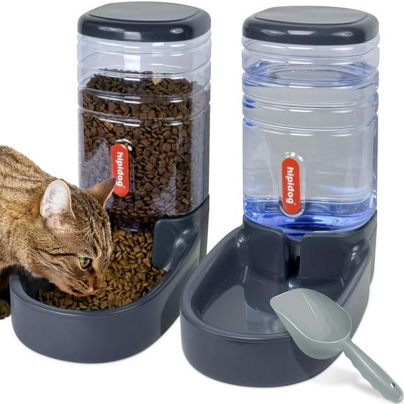 Distributeur Automatique de Nourriture et d'Eau pour Petits et Moyens Animaux 3.8L, Distributeur de Voyage pour Chiens Chats Animaux