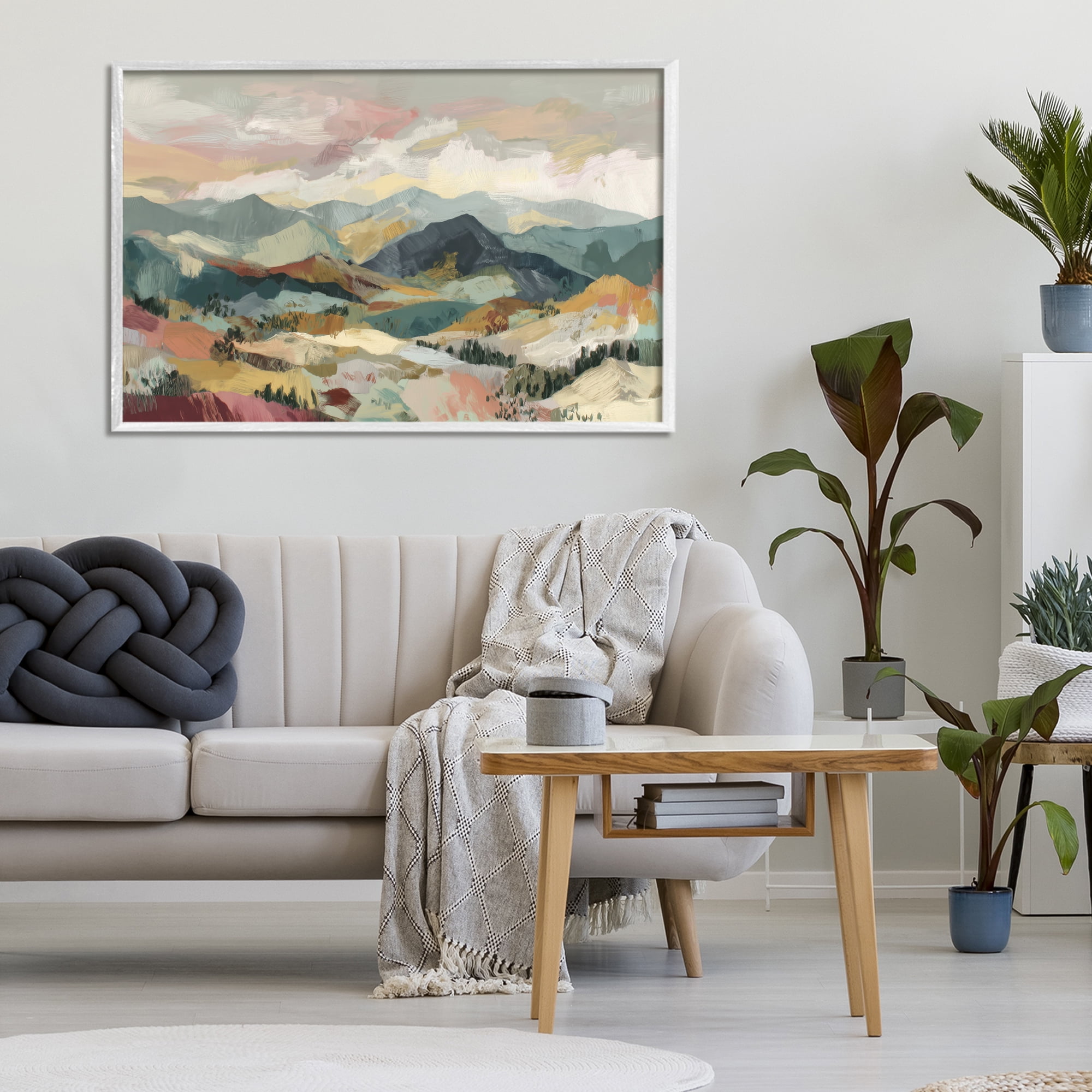 Stupell Industries Mountain Valley Vista White Framed Giclee Art, design by Chromatic Storm Studio
