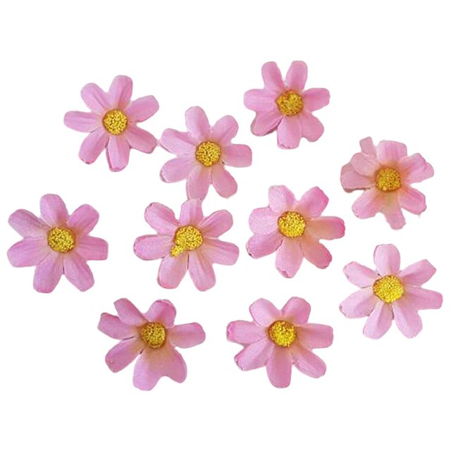 10 piezas de cabezas falsas al por mayor para manualidades Flores de margaritas artificiales Decoración floral de bricolaje para el Rosado Colco Flores para manualidades