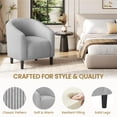 thumbnail image 5 of Renwick Corduroy Fabric Accent Barrel Chair with Elastic Foam Fills, Set of 2, Light Gray, 5 of 9