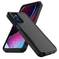 thumbnail image 2 of Tekcoo 2 in 1 Heavy Duty Armor Hybrid Dual Layer Cell Phone Case for Moto G Stylus 5G 2022, Black, 2 of 7