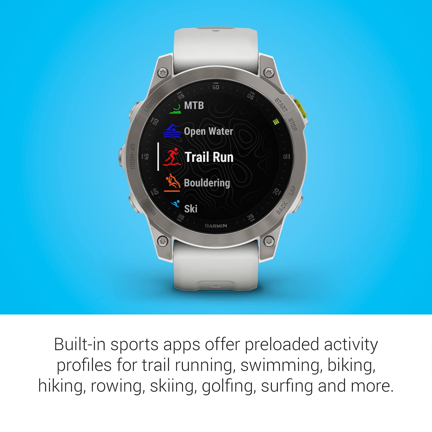 GARMIN, 010-N2582-20, Epix Gen 2 Premium Active Smartwatch, 47 mm, 384 Hour Battery Life, White Titanium