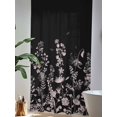 thumbnail image 4 of Sheer Curtains 84 Inches Long, Black Floral Semi Sheer Curtains Light Filtering Window Treatment, Elegant Pastoral Flowers Farmhouse Privacy Voile Drapes for Living Room Bedroom 52x84 Inch, 4 of 7