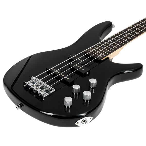 Glarry GIB Electric Bass Guitar, Full Size 4 Strings Bass with Strap, Carring Bag, Amp Wire, Wrench Tool and Plectrum, Black