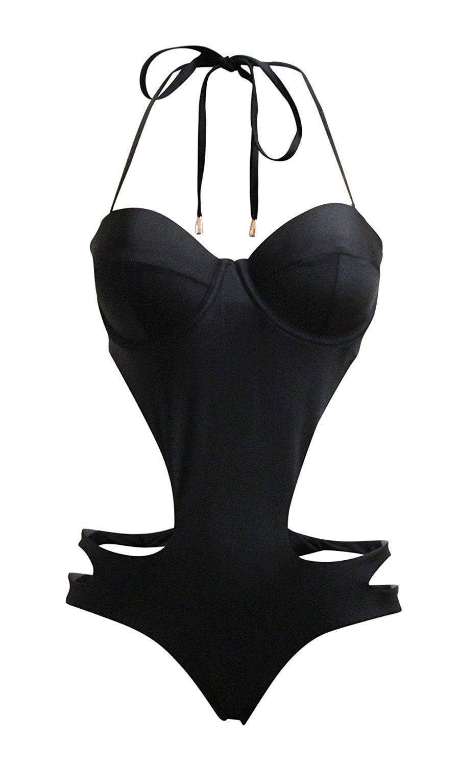 Rachel Rachel New 95302 Rachel Roy CutOut OnePiece Swimsuit Black