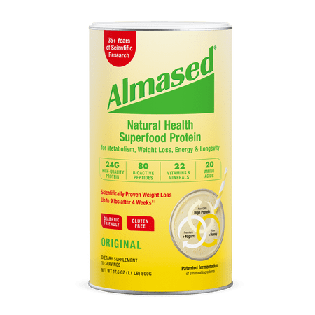 Almased Plant-Based Meal Replacement Shake Powder, Metabolism & Weight Support, 17.6 oz