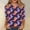 Purple, variant on Women's Fall Halloween Shirts 3/4 Sleeve Crew Neck Cute Witch Pumpkin Ghost Skull Graphic Funny Holiday Tops Black 3XL