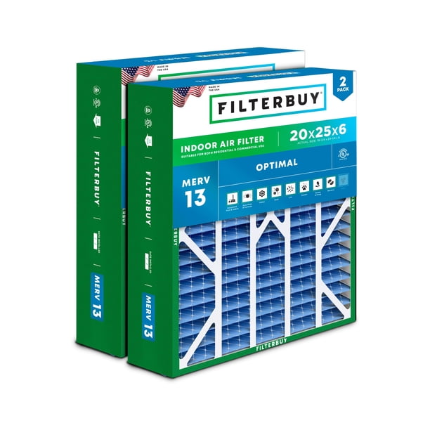 Filtro de aire Filterbuy MERV 13 20x25x6 para Aprilaire y Lennox