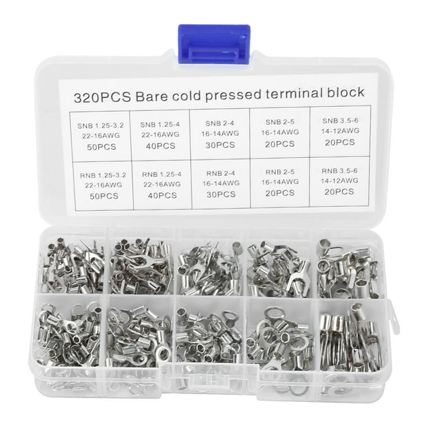 Conectores De Terminales De Anillo, 320 Piezas Kit De Conectores De Cables Eléctricos Sin Aislamiento Conectores Eléctricos Terminales De Anillo Para Conectar Relés Mecánicos