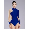thumbnail image 6 of YONGHS Women's Long Sleeve Ballet Dance Leotards Shiny Rhinestone Bodysuit for Gymnastics  Acrobatics Royal Blue XL, 6 of 7