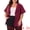 Burgundy, variant on DARING DIVA Women's Plus Casual Blazers Short Sleeve Notched Lapel Blazer Navy Blue 1X