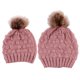 thumbnail image 4 of 2 juegos de gorras para padres e hijos, gorro de pompón para á y bebé, gorro de invierno, gorro de punto cálido Zulema Sombrero abrigado de mamá y niños, 4 of 8
