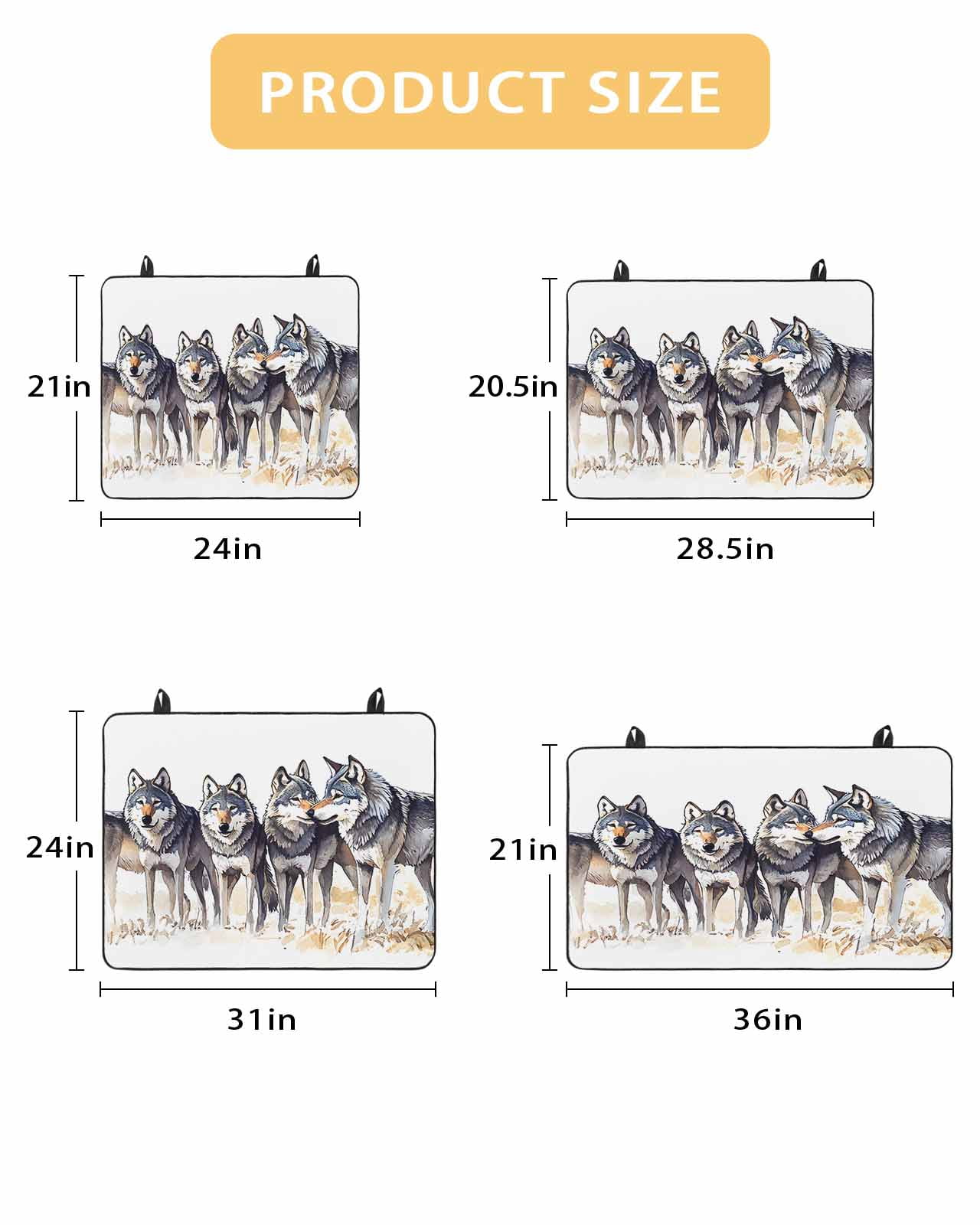 nqOlkjepod Large Induction Cooktop Protector Mat 24"x21", Vintage Wolves Stove Top Covers for Electric Stove, Vintage Chic Watercolor Animals Stove Burner Cover Mats, Glass Top Stove Cover