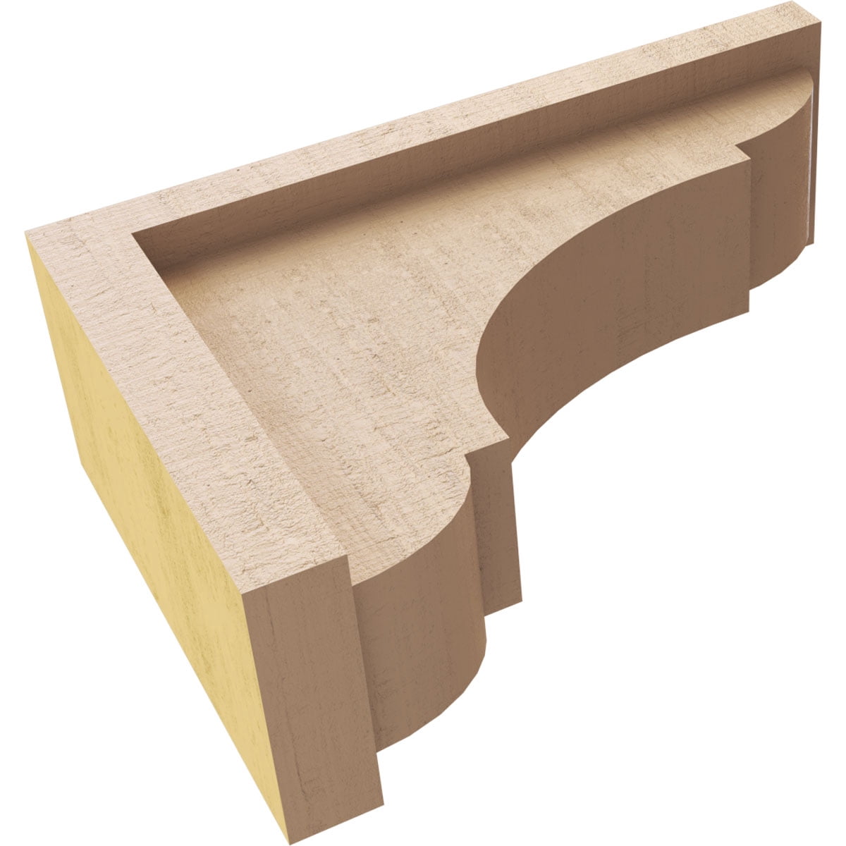 3"W x 9"D x 6"H Classic Bryant Rough Cedar Woodgrain TimberThane Corbel, Primed Tan