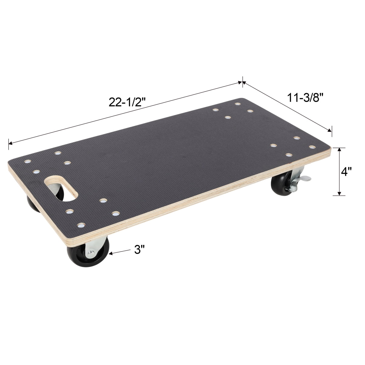 LuckyNote 22.5"x11.4" Furniture Moving Wooden Dolly Set of 2, Heavy Duty Rolling Mover with 2 Brake Wheels, Supports 1320 lbs – Black